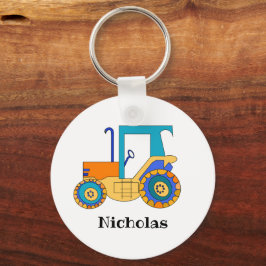 Personlig för färgad traktor nyckelring