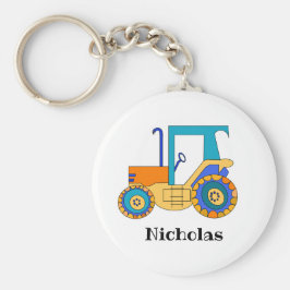 Personlig för färgad traktor nyckelring