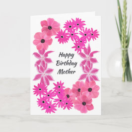 Personlig för färgade Rosa Flowers Kort