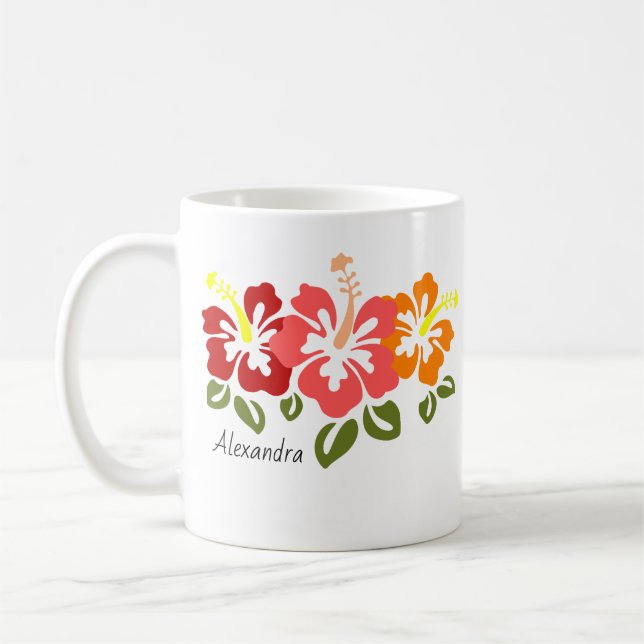 Personlig för färgämnet Hibiscus Trio Kaffemugg (Vänster)