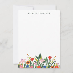 Personlig för färgfyllda kläder med Blommigt  Stat Anteckningskort