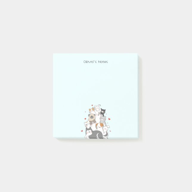 Personlig för färggradient för kittkattkattunge post-it block (Framsida)