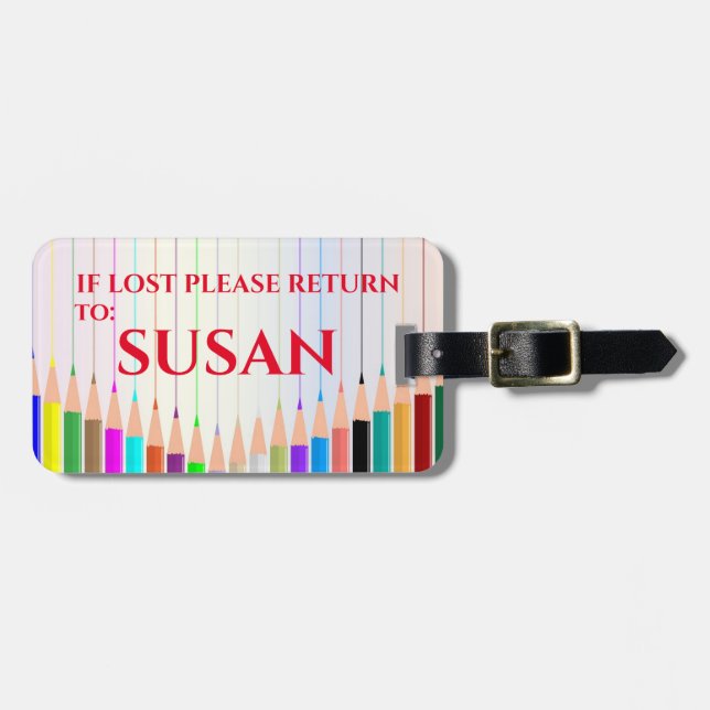 PERSONLIG för FÄRGPENNA av personlig Bagagebricka (Horisontell Framsida)