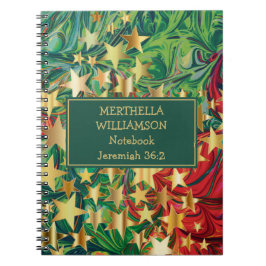 Personlig för färgstark CHRISTMAS STARS-Abstrakt Anteckningsbok