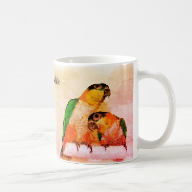Personlig för färgstark kaique Parrot Pair Bird Ar Kaffemugg (Höger)