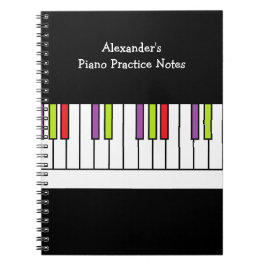 Personlig för färgstark Piano Nycklar Music Practi Anteckningsbok