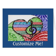 Personlig för färgstark regnbåge Music Heart Doodl