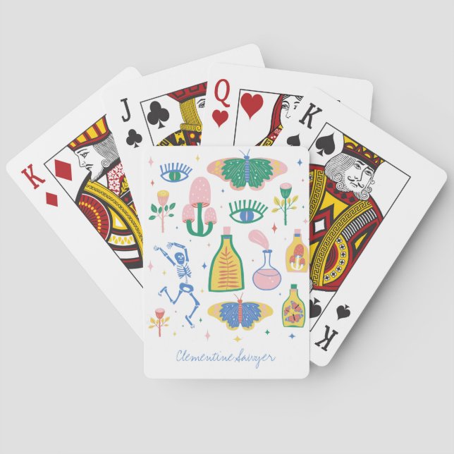 Personlig för färgstark Witchy Magic Potion   Casinokort (Baksidan)