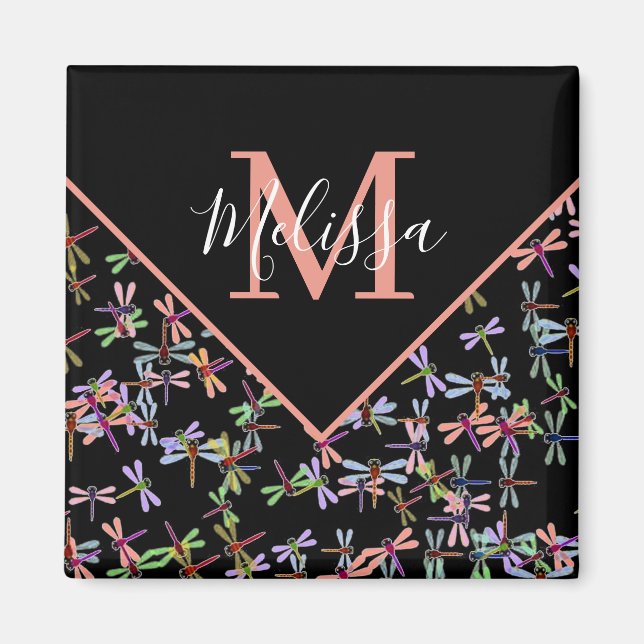 Personlig för färgstarka dragonflies magnet (Framsidan)