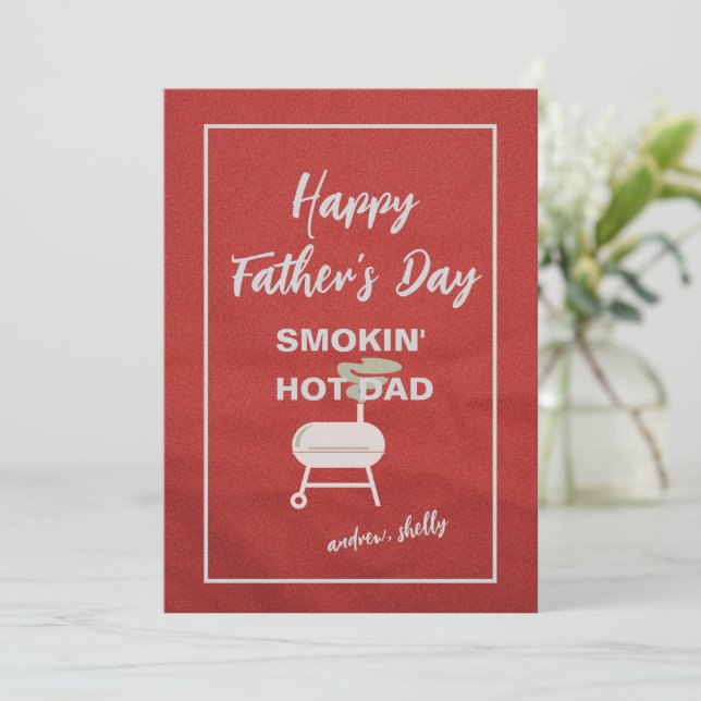 Personlig för Fars dag-kort - Hett Pappa (Stående Fram)