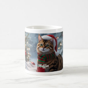 Personlig för festlig bengal-kattjul kaffemugg