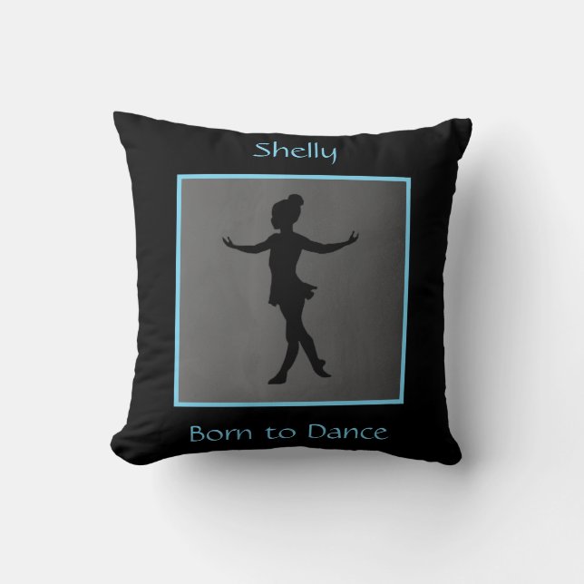Personlig för flickor "Born till Dance" Kudde (Framsida)