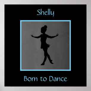 Personlig för flickor "Born till Dance" Poster