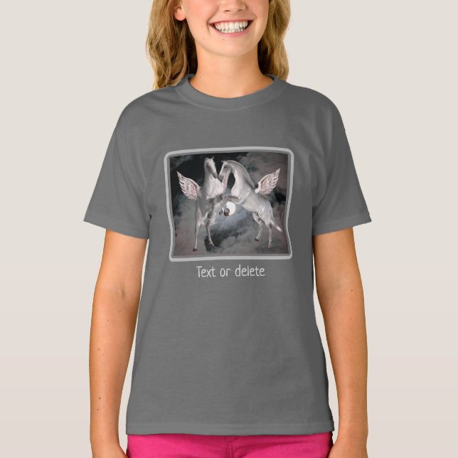 Personlig för flygande Pegasus Horses Fantasy Art T Shirt (Framsida)