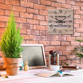 Personlig för flygplansflygets Coola Fyrkantig Klocka