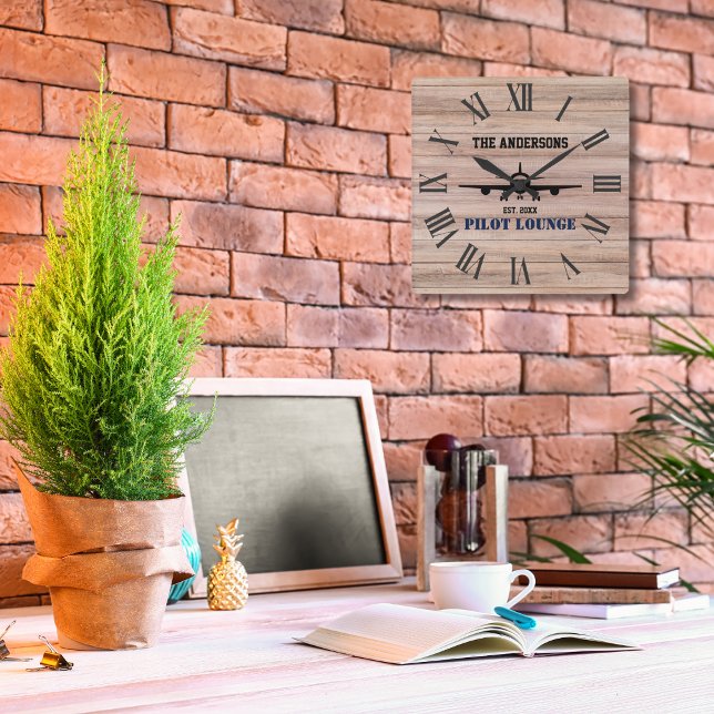 Personlig för flygplansflygets Coola Fyrkantig Klocka (Skapare uppladdad)