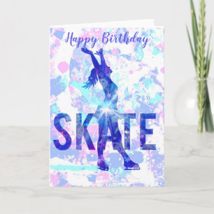 Personlig för födelsedagskort i Figur Skate Kort