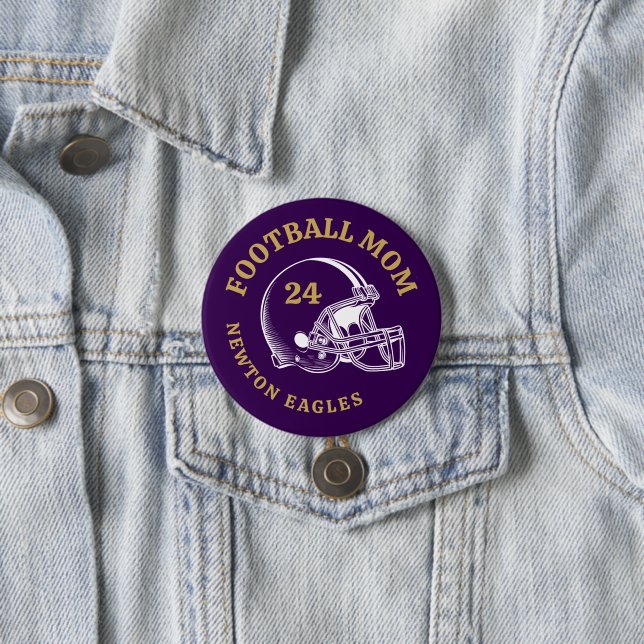 Personlig för fotboll i Mamma Vintage Knapp (In Situ)
