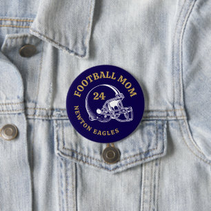 Personlig för fotboll i Mamma Vintage Knapp
