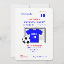 Personlig för fotbollsblått fotboll i Party Inbjudningar