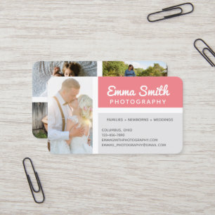 Personlig för fotofotografi av Ro och Grått Logo Visitkort