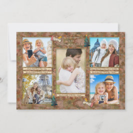 Personlig för fotokollage för vattenfärg jul julkort