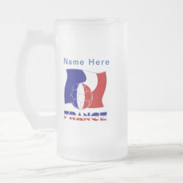 Personlig för franskens fotbolls-Flagga Frostat Ölglas