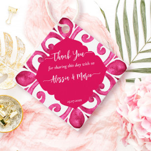 Personlig för Fuchsia Majolica magenta Pelenplatto Gåvor Etiketter