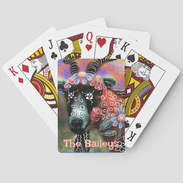 Personlig för getter från Blommigten Fårdjur Casinokort (Baksidan)