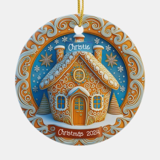 Personlig för Gingerbröd House Ornament (Framsidan)