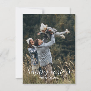 Personlig för Glad påsk Elegant Script Family Vykort