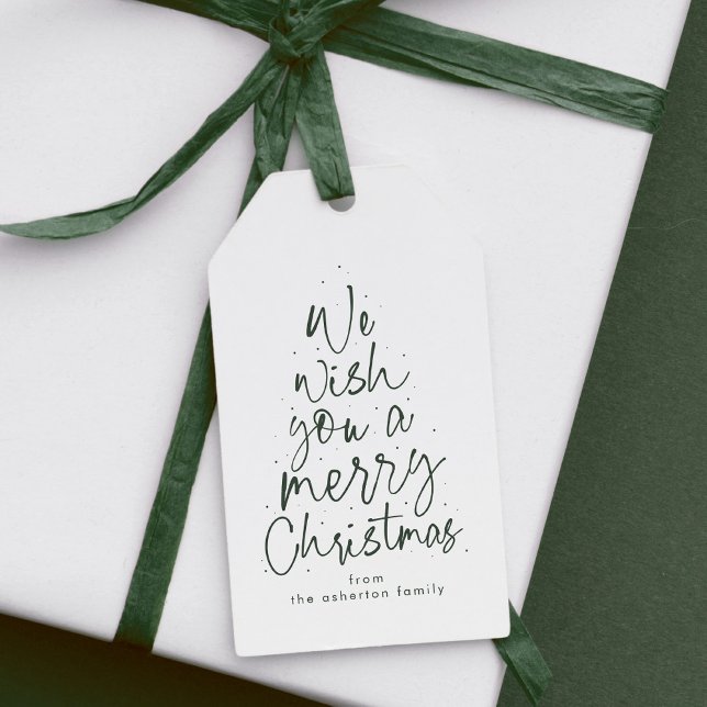personlig för god jul roligt-grönt, helgdag presentetikett (Skapare uppladdad)