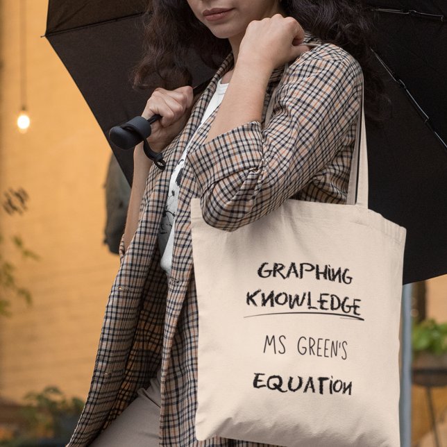 Personlig för grafisk kunskap, matematiklärare tygkasse (Shop now and let your math brilliance shine.)