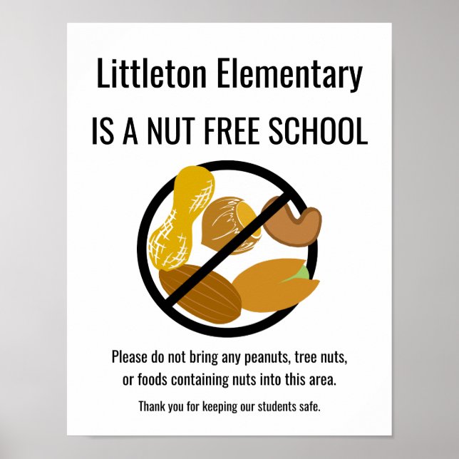 Personlig för gratis skolsignering i Nöt med Namn  Poster (Framsidan)