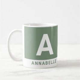 Personlig för grönt av modern fetstilt färgblock kaffemugg