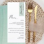 Personlig för Grönt med Eleganten Guest Namn Meny<br><div class="desc">Varför lägga ut på platskort och menykort när du kan ha en personlig för allt-i-ett-elegantens elegant med varje gäst namn! Contemporary, enkel design och elegant med snygg, handskriven kalligrafi. Rand i det övre hörnet av högerna i grönt med gäst namn i svart. Tillbaka i samma grönt som rand. Förmåga att...</div>