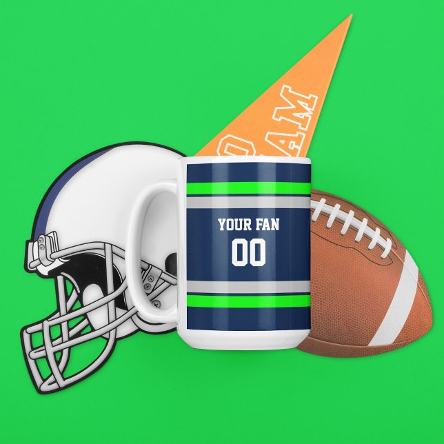 Personlig för Grönt- och Grått-fotbollslag Kaffemugg (Skapare uppladdad)