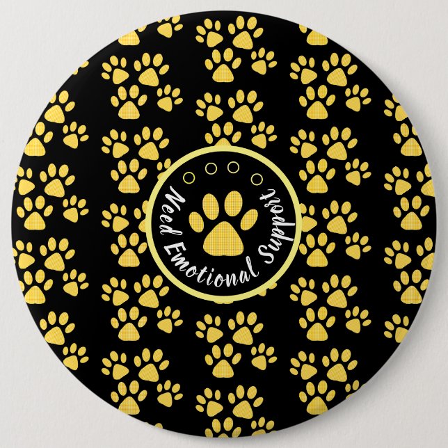 Personlig för gult av animaltutskrift  Ange räddin Knapp (Framsida)