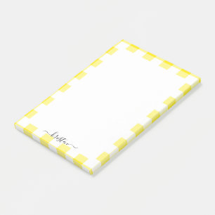Personlig för gult, skript Namn Post-it Block