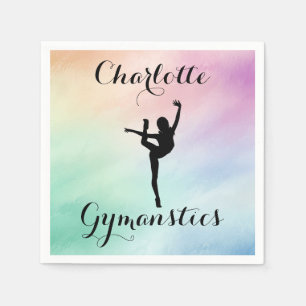 Personlig för Gymnastics Pastel Lila Grönt Pappersservett