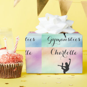 Personlig för Gymnastics Pastel Lila Grönt Presentpapper