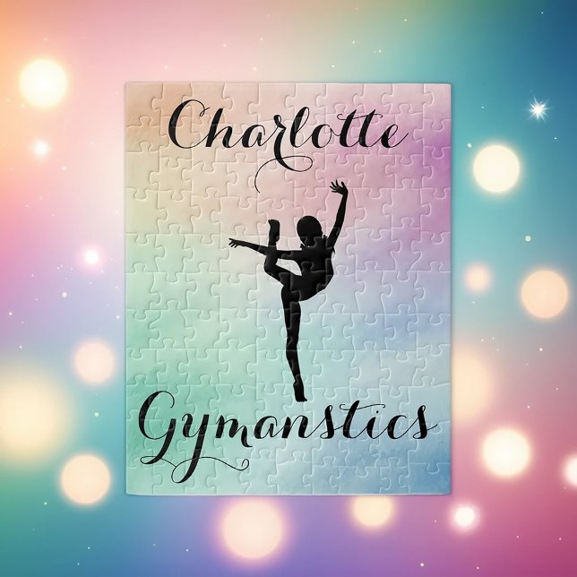 Personlig för Gymnastics Pastel Lila Grönt Pussel (Skapare uppladdad)