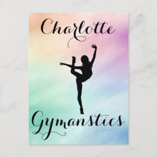 Personlig för Gymnastics Pastel Lila Grönt Vykort