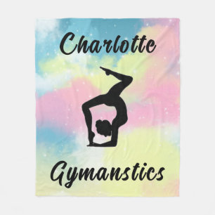 Personlig för Gymnastics Pastel Rosa Blue Gult Fleecefilt