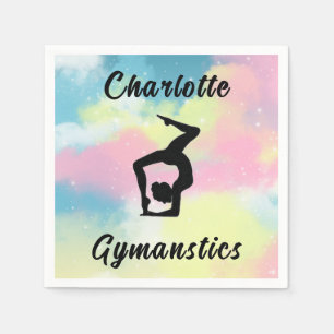 Personlig för Gymnastics Pastel Rosa Blue Gult Pappersservett