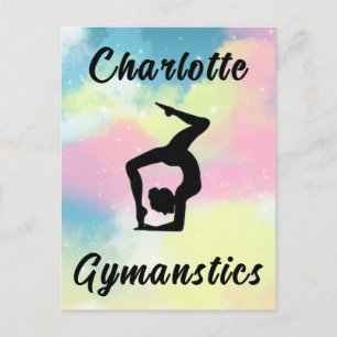 Personlig för Gymnastics Pastel Rosa Blue Gult Vykort