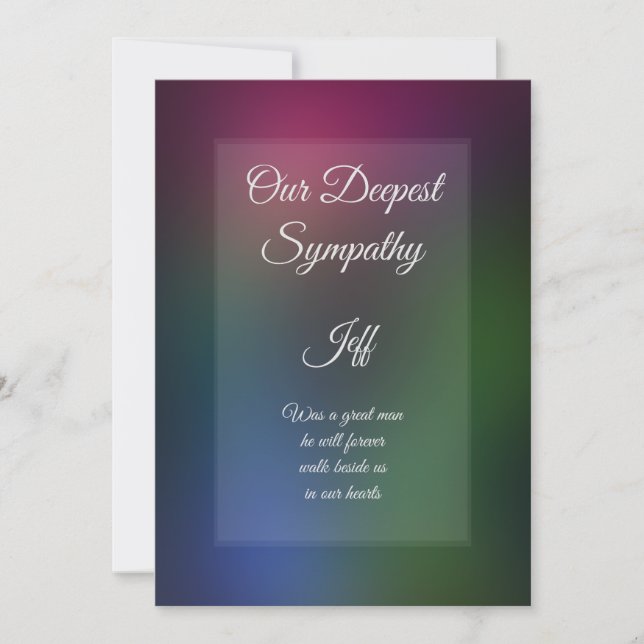 Personlig för hälsningskort Sympathy Card (Framsida)
