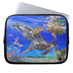 Personlig för havssköldpaddakonst laptop sleeve