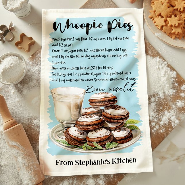 Personlig för hela Paj Recipe Kökshandduk (Skapare uppladdad)