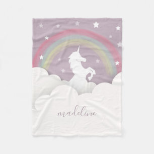 Personlig för himmel för Unicornregnbågestjärn Fleecefilt